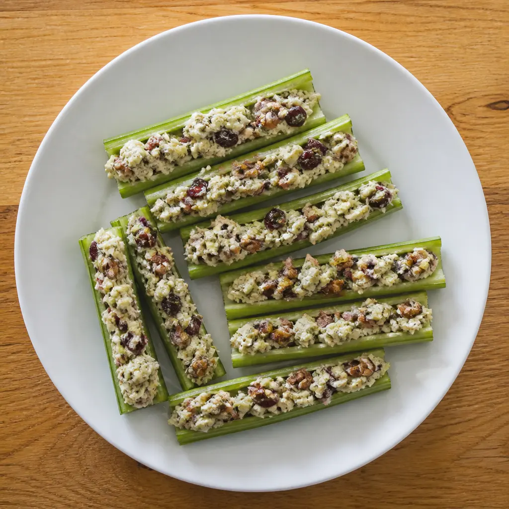 Blue Cheese, Pecan & Cranberry Stuffed Celery