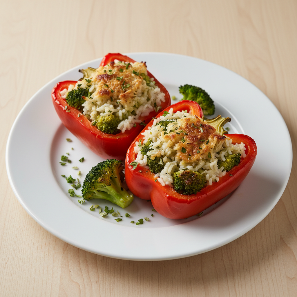 Broccoli and Rice Stuffed Peppers