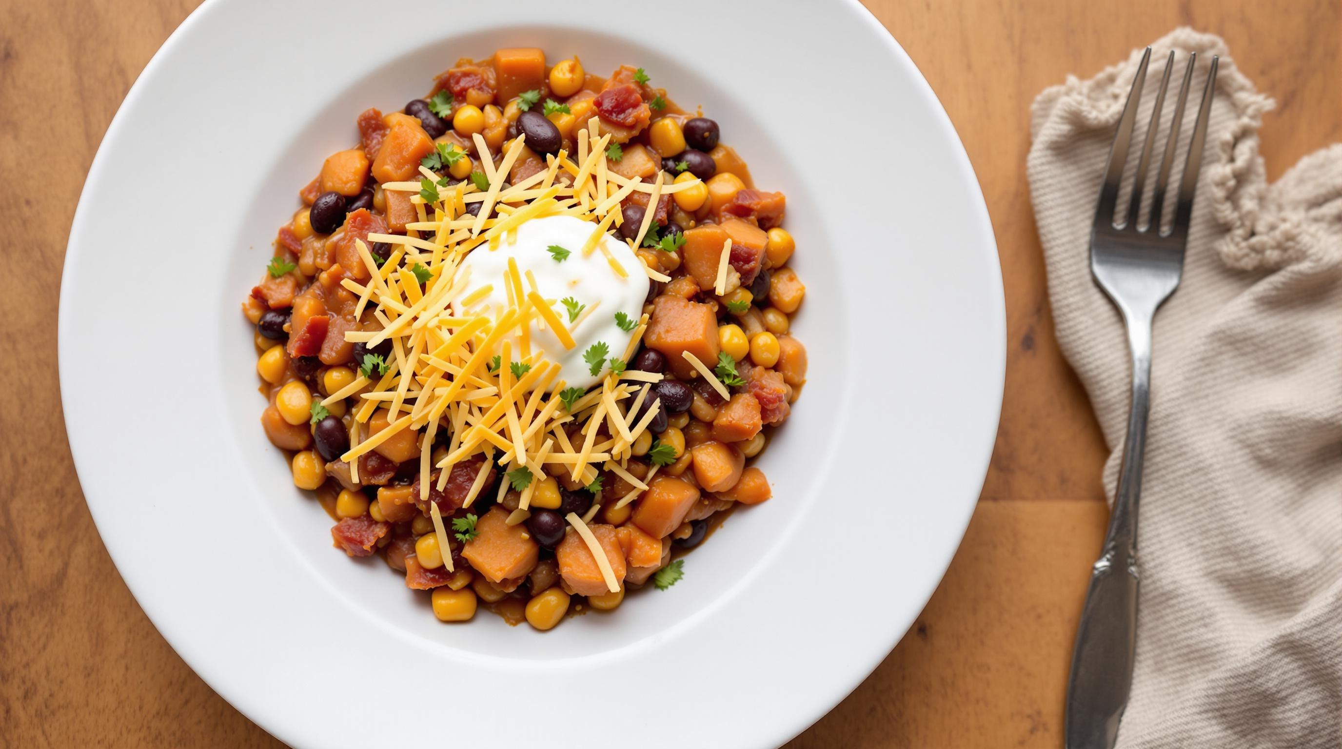 Charro Cowboy Beans with Soured Cream and Cheese