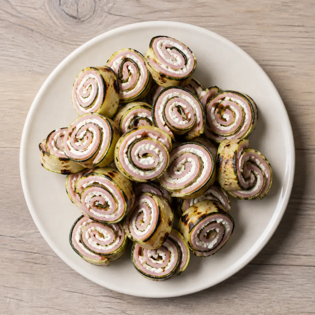 Courgette and Ham Pinwheels