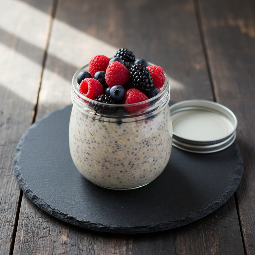 Creamy Coconut & Berry Overnight Oats