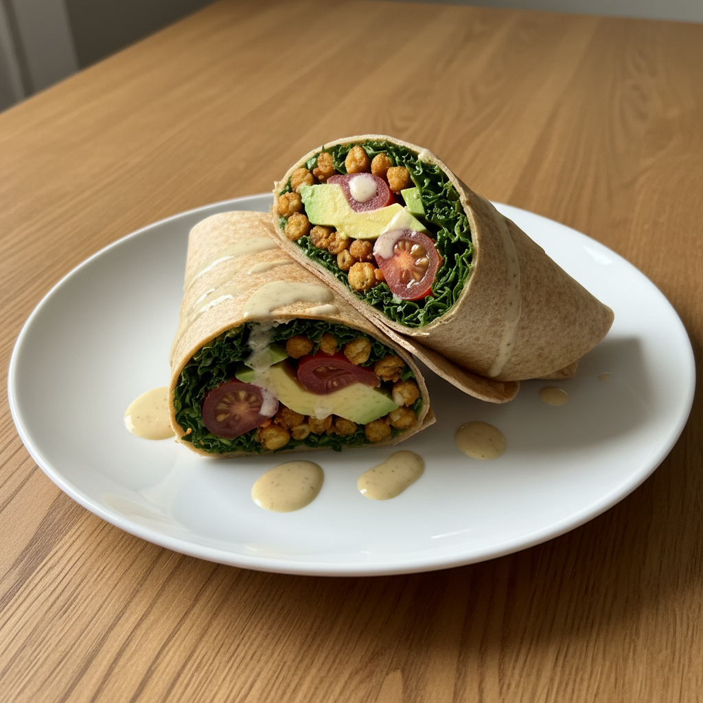 Crispy Chickpea & Kale Delight Wrap