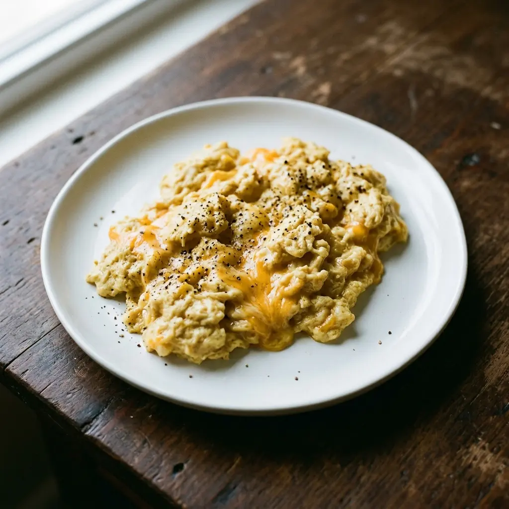 Curry Cheddar Scrambled Eggs