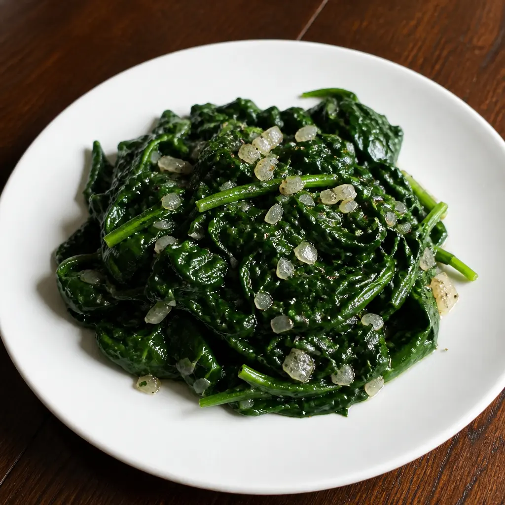 Fast and Easy Spinach with Shallots