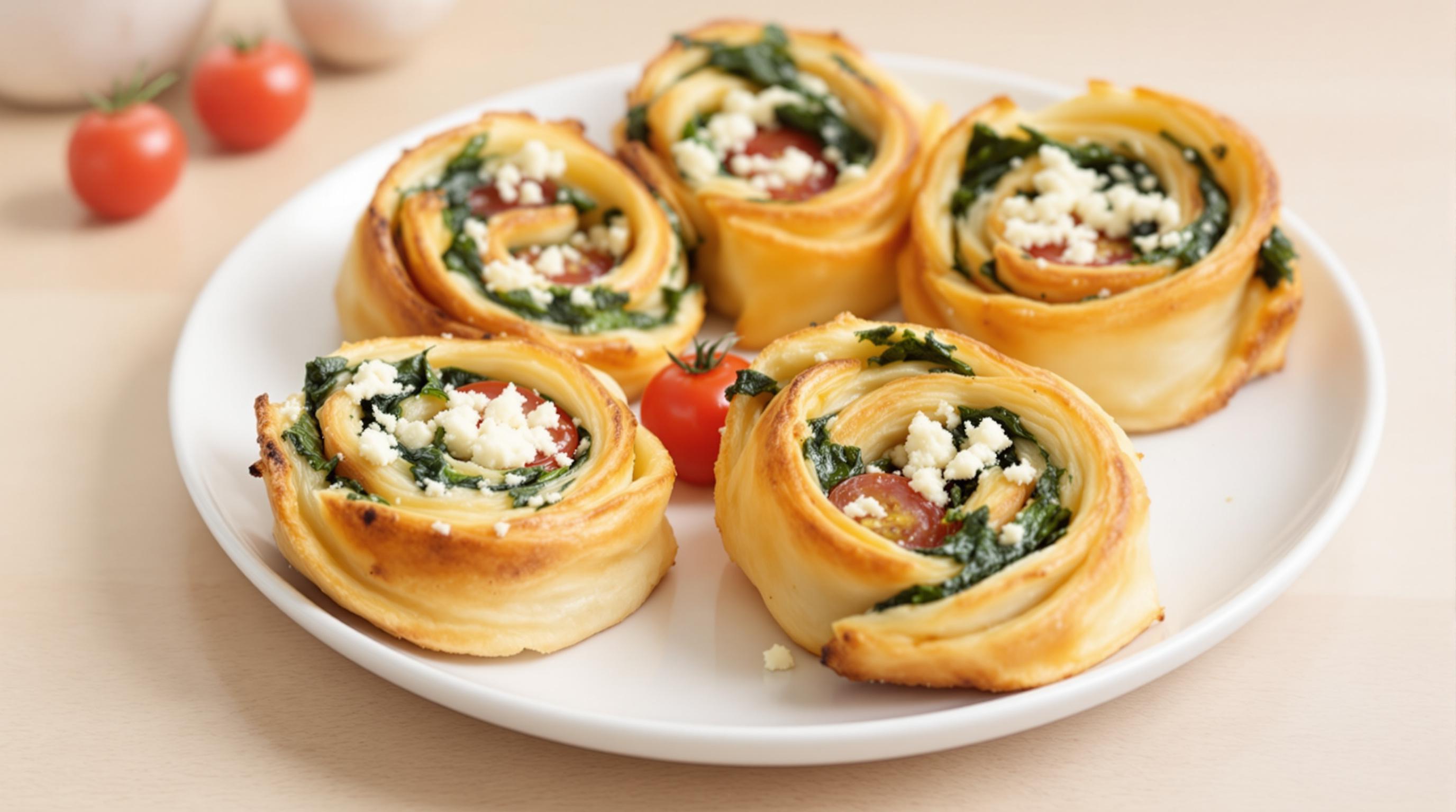 Festive Spinach & Feta Pinwheels