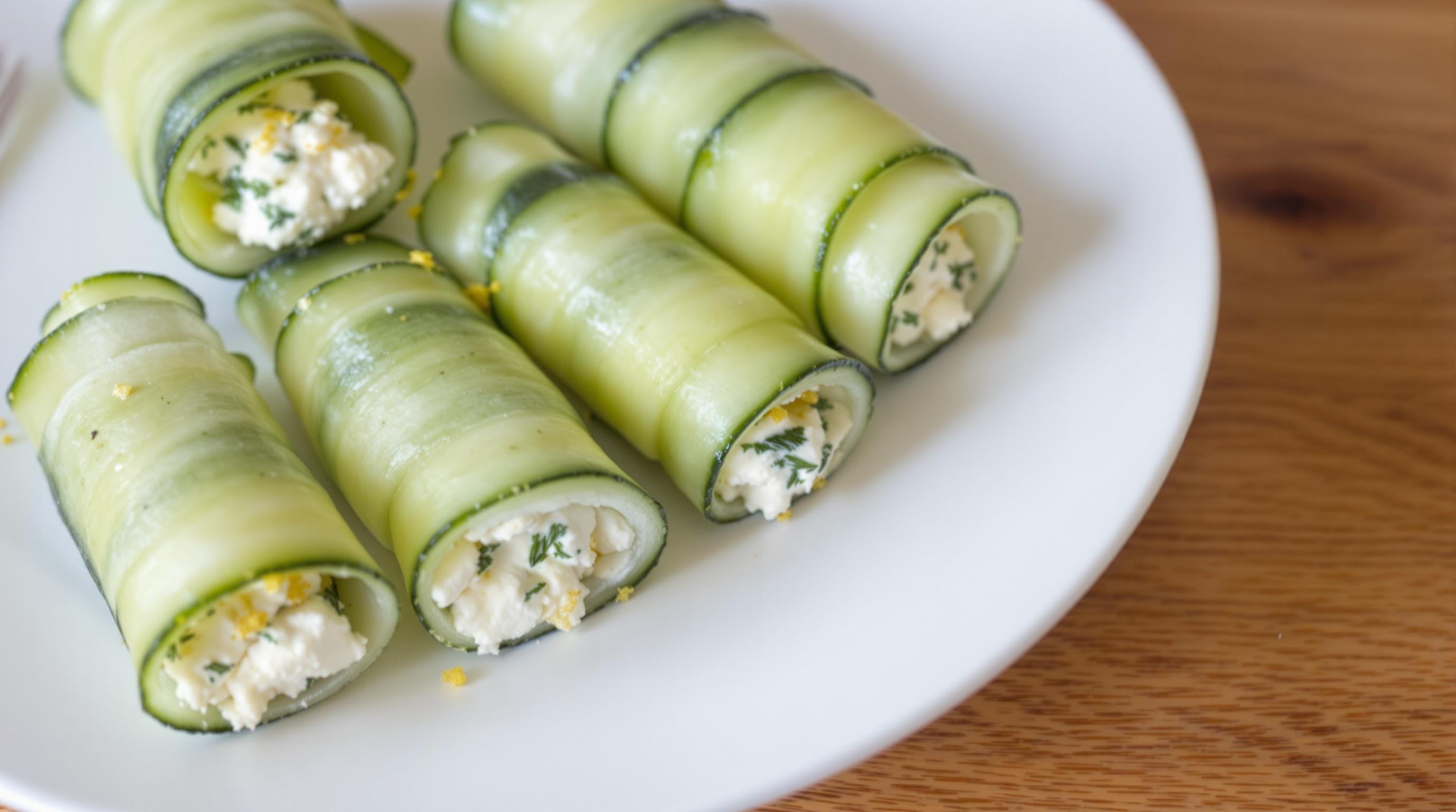 Feta-Stuffed Cucumber Rolls