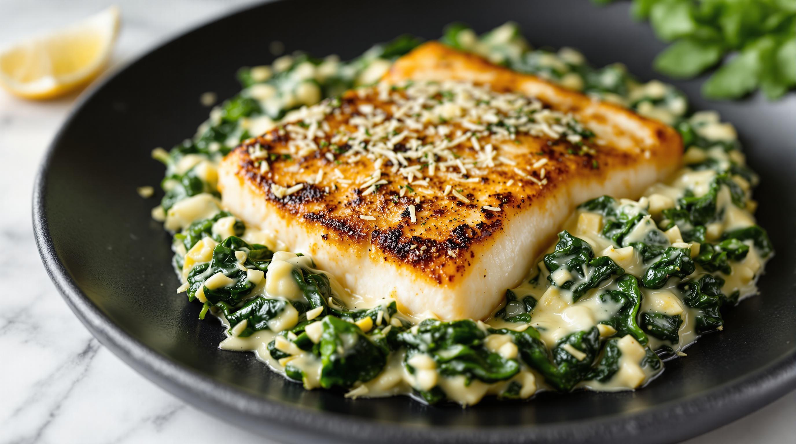 Fish Florentine for One