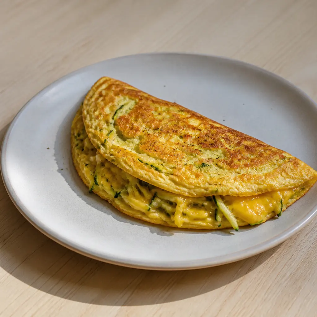 Fluffy Omelette with Cheese and Courgette
