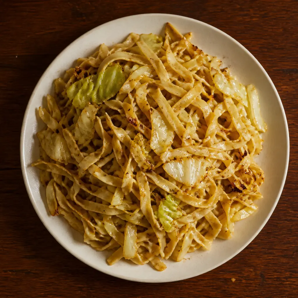 Fried Cabbage and Egg Noodles