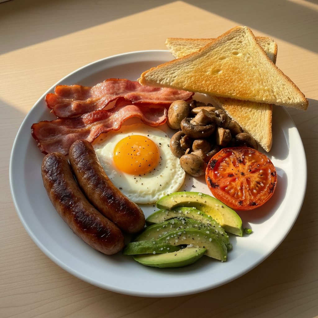 Full English Breakfast with Avocado