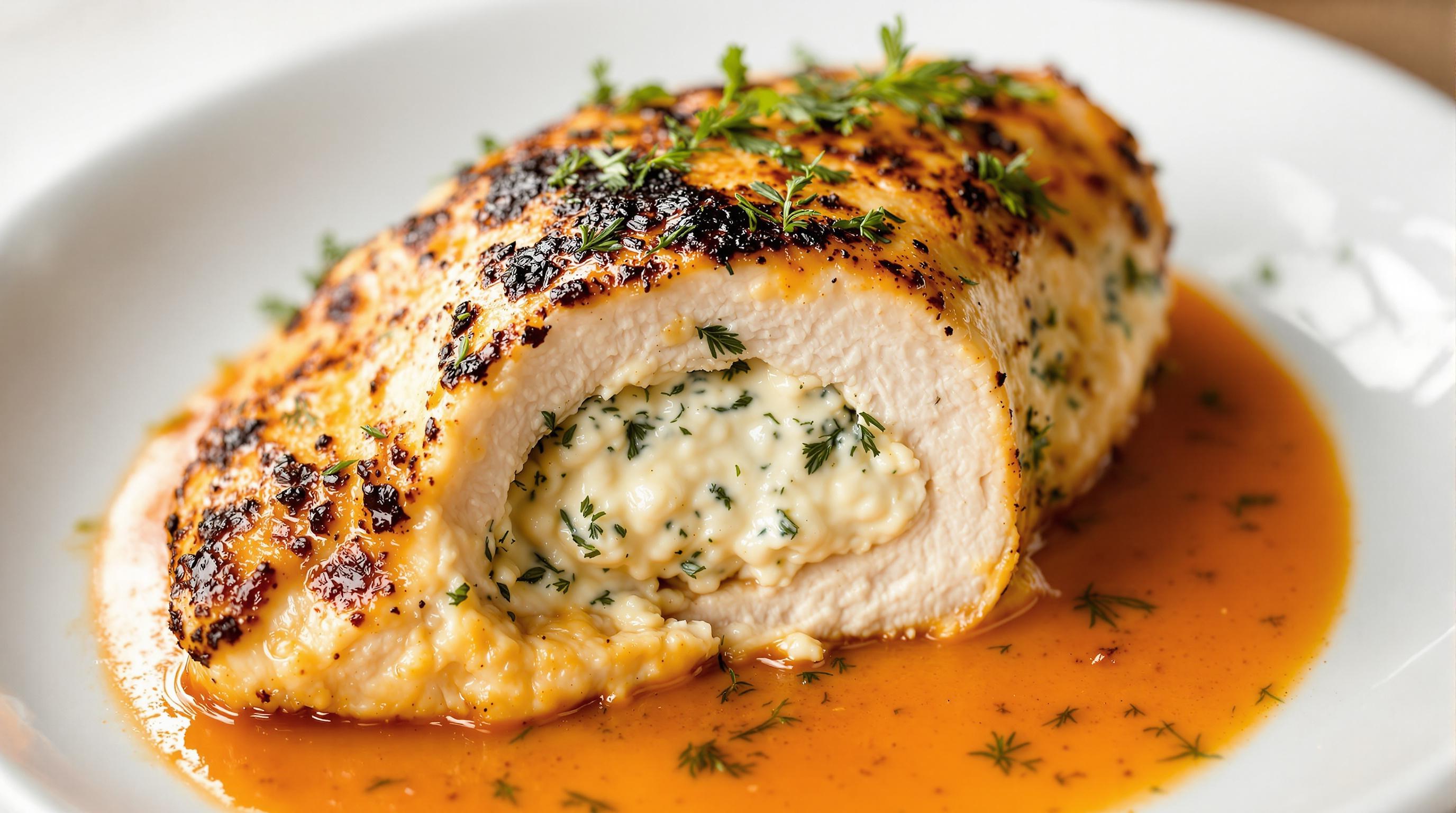 Garlic Dill Cream Cheese Stuffed Chicken