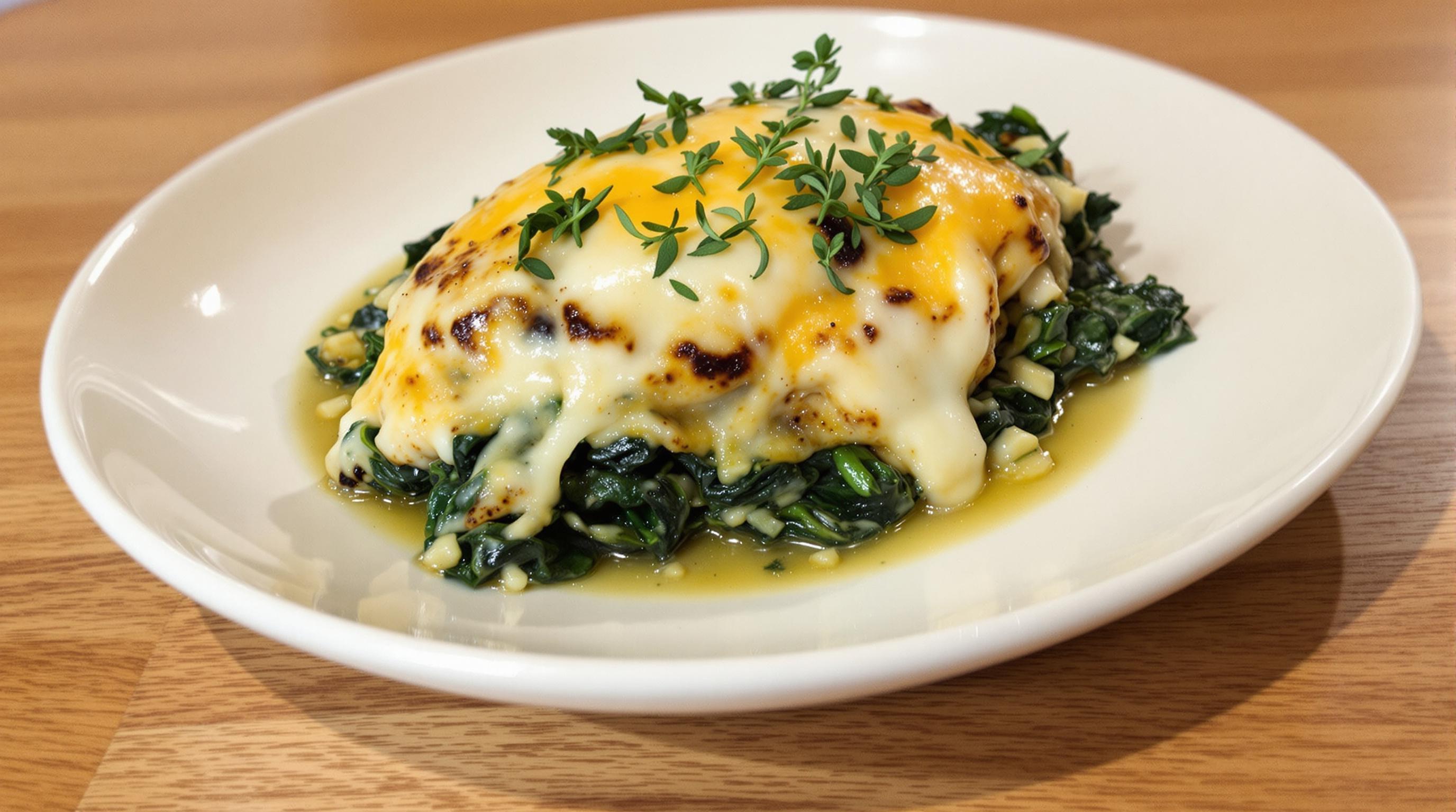 Garlic Spinach & Cheese Smothered Chicken
