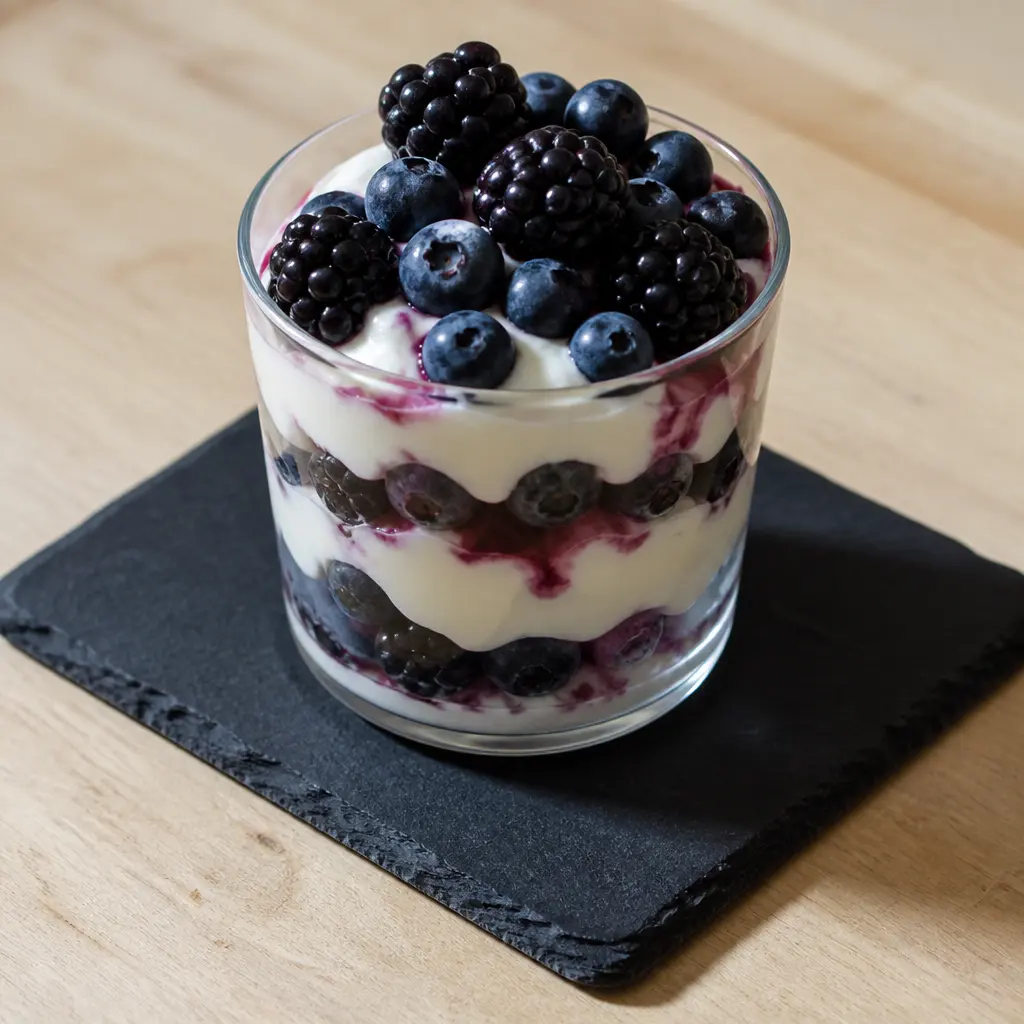 Greek Yogurt with Blueberries and Blackberries