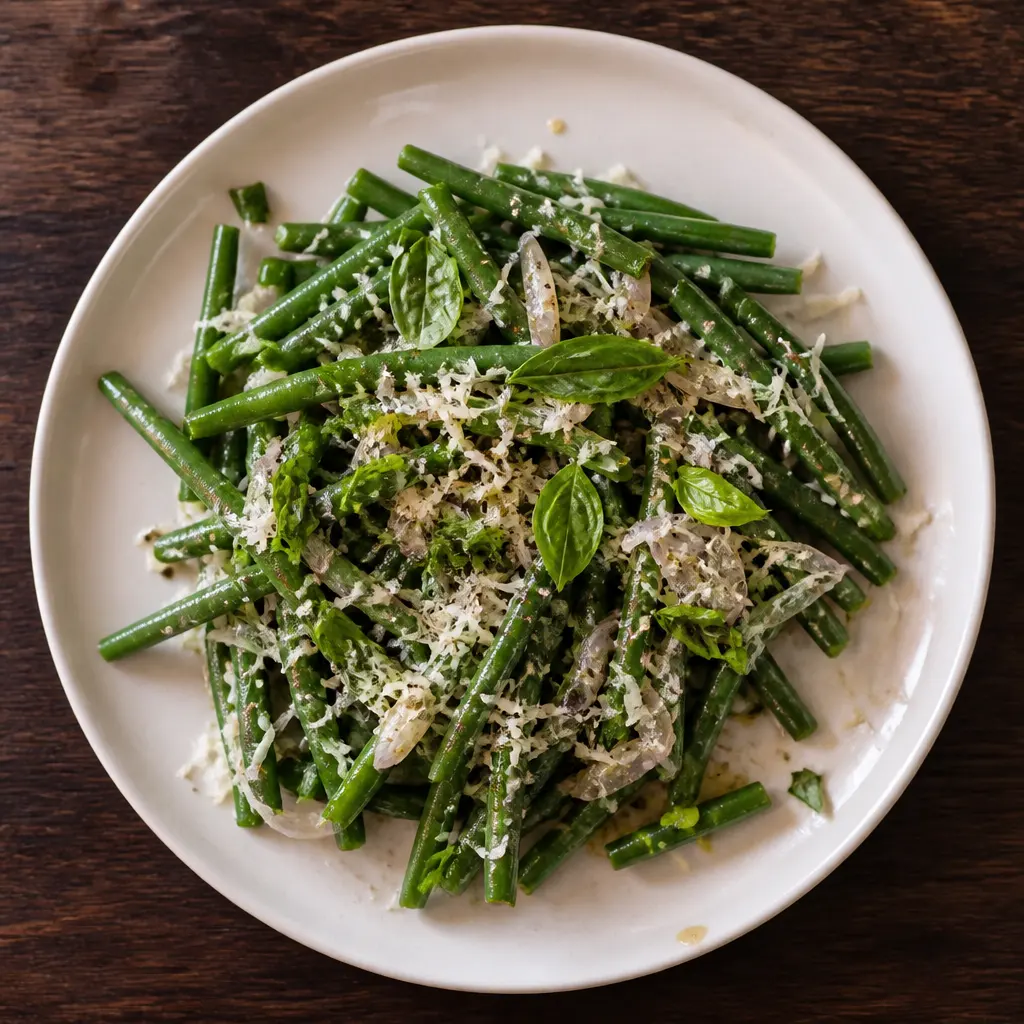 Green Bean Salad with Basil, Balsamic, and Parmesan