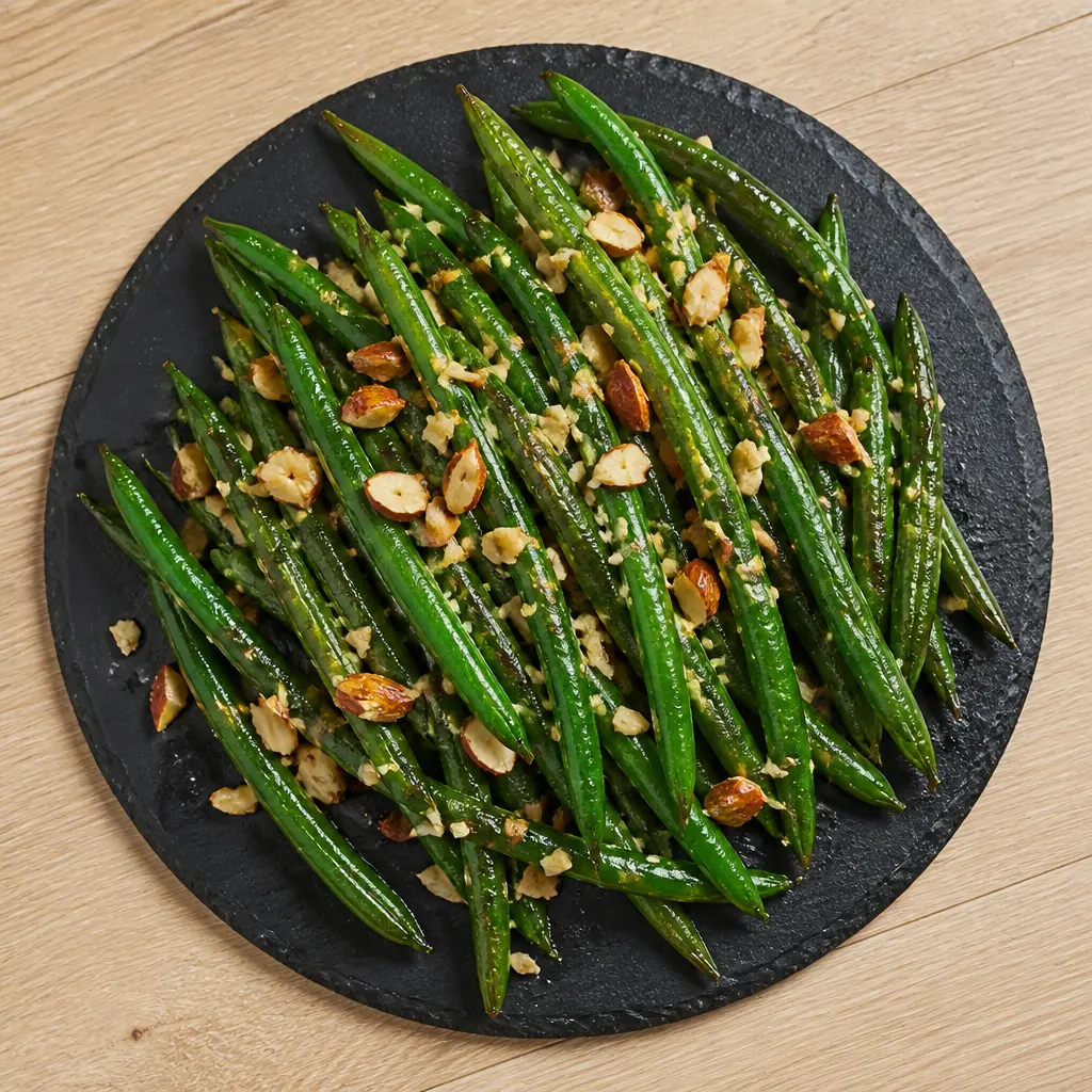 Green Beans with Crushed Almonds