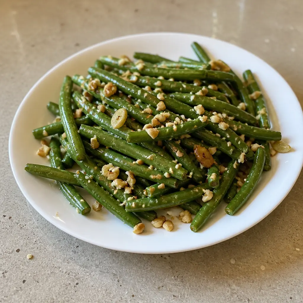 Green Beans with Crushed Almonds