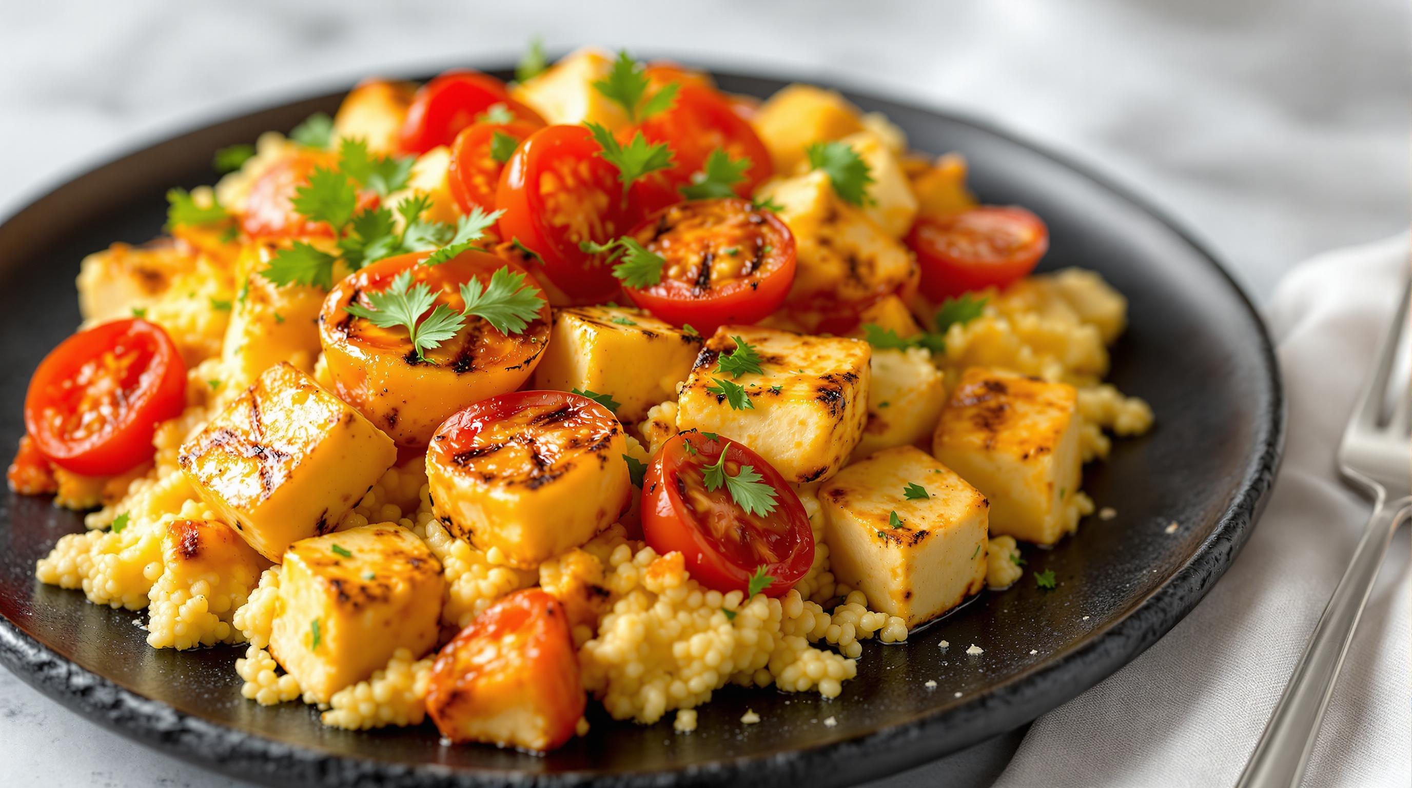 Grilled Tomato and Tofu Scramble