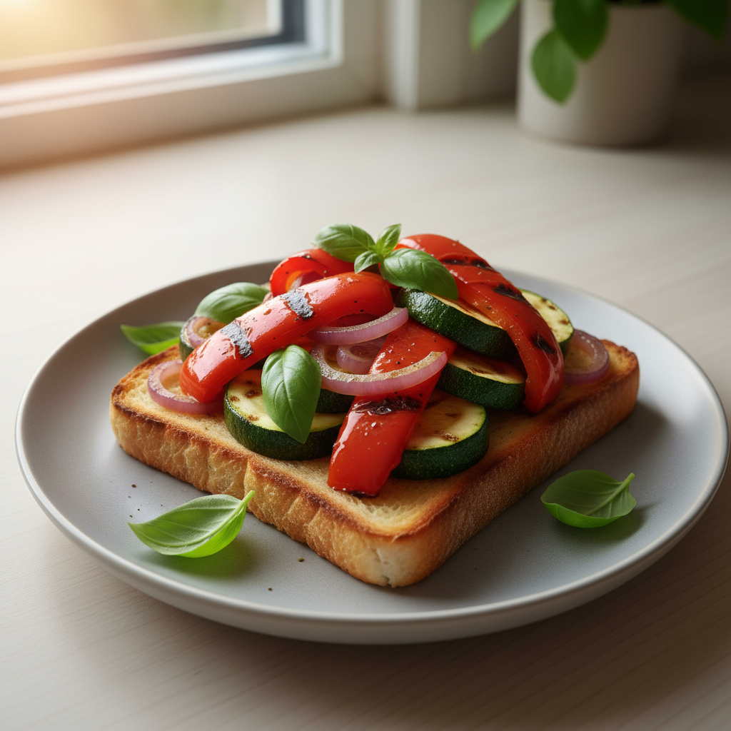 Grilled Vegetables on Toast