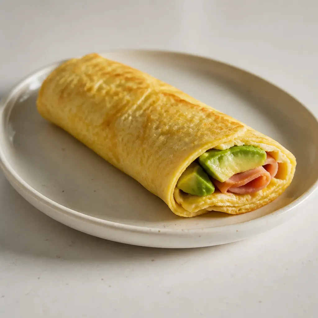 Ham and Avocado Egg Wrap