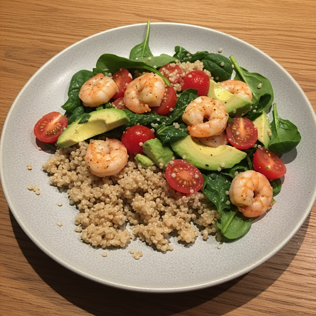 Healthy Prawn Quinoa Bowl