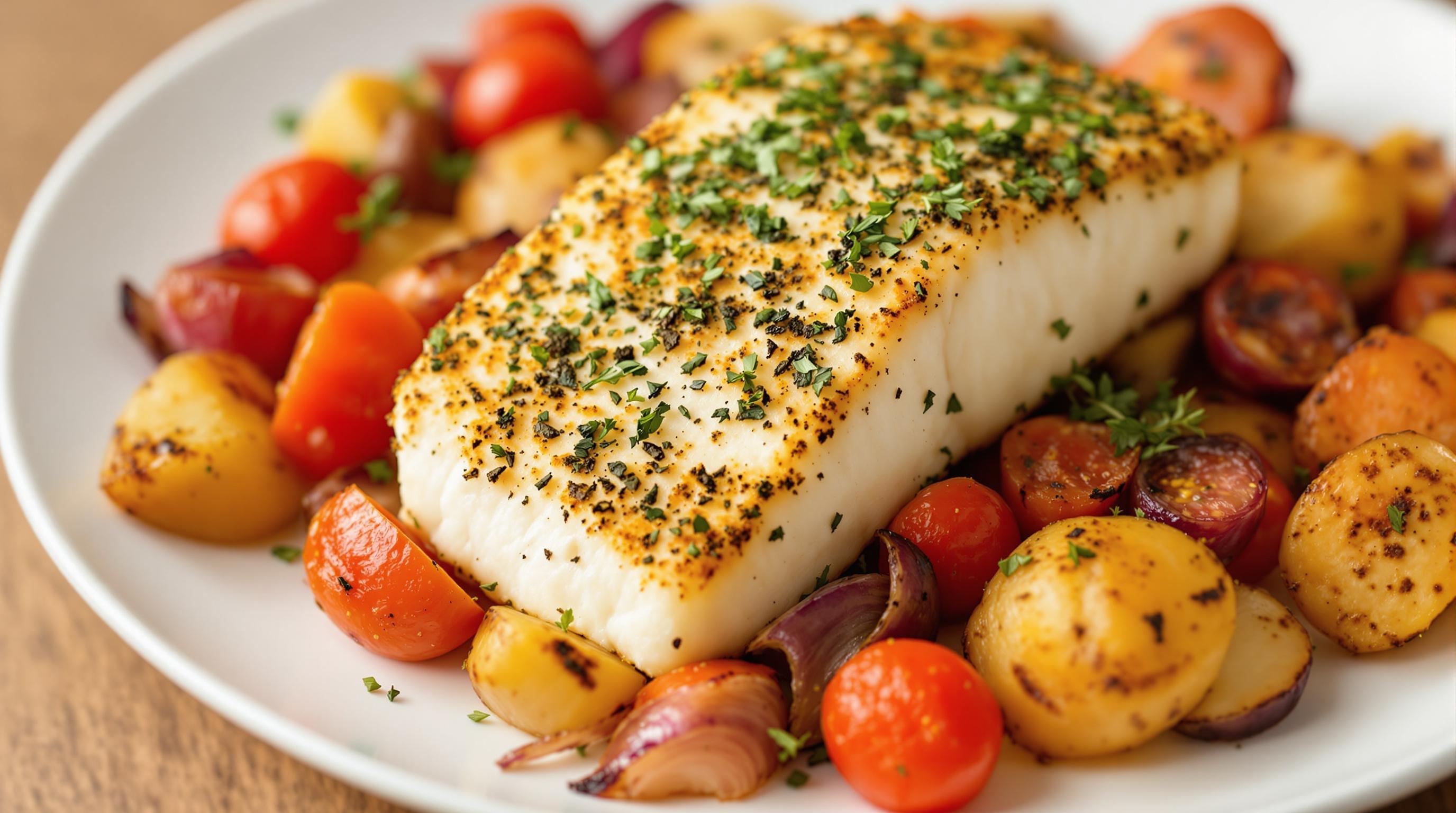 Herb-Crusted Cod with Roasted Vegetables