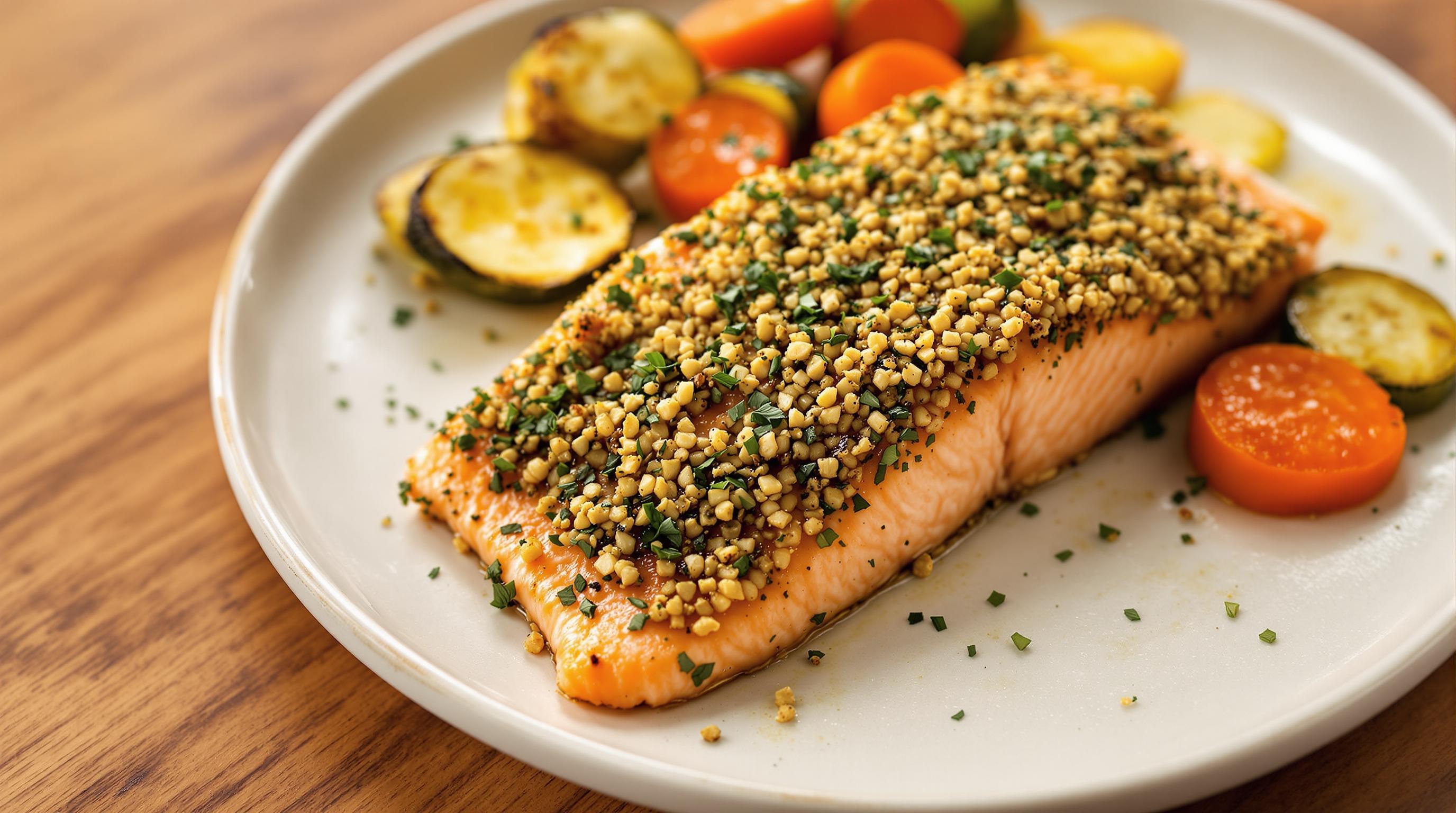 Herb-Crusted Salmon with Honey-Mustard Glaze