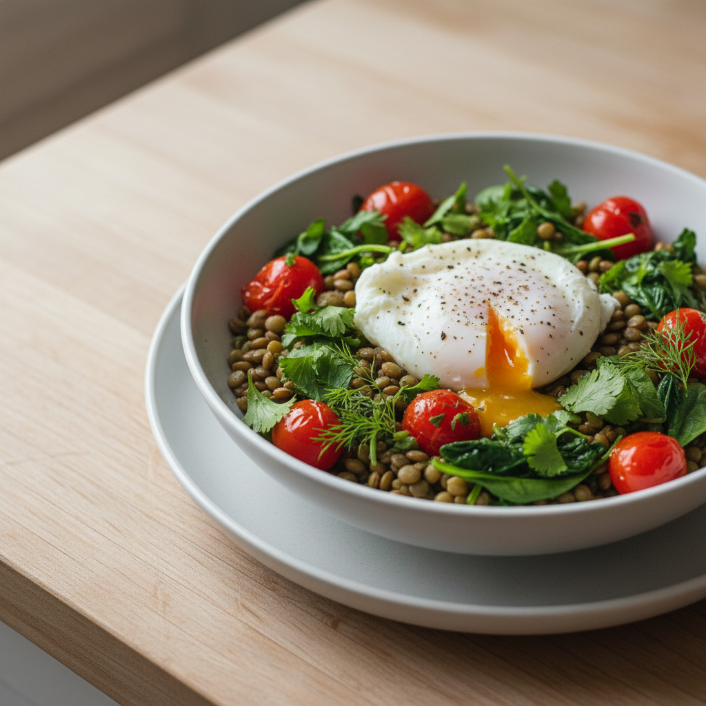 Herbed Lentil & Veggie Breakfast Bowl