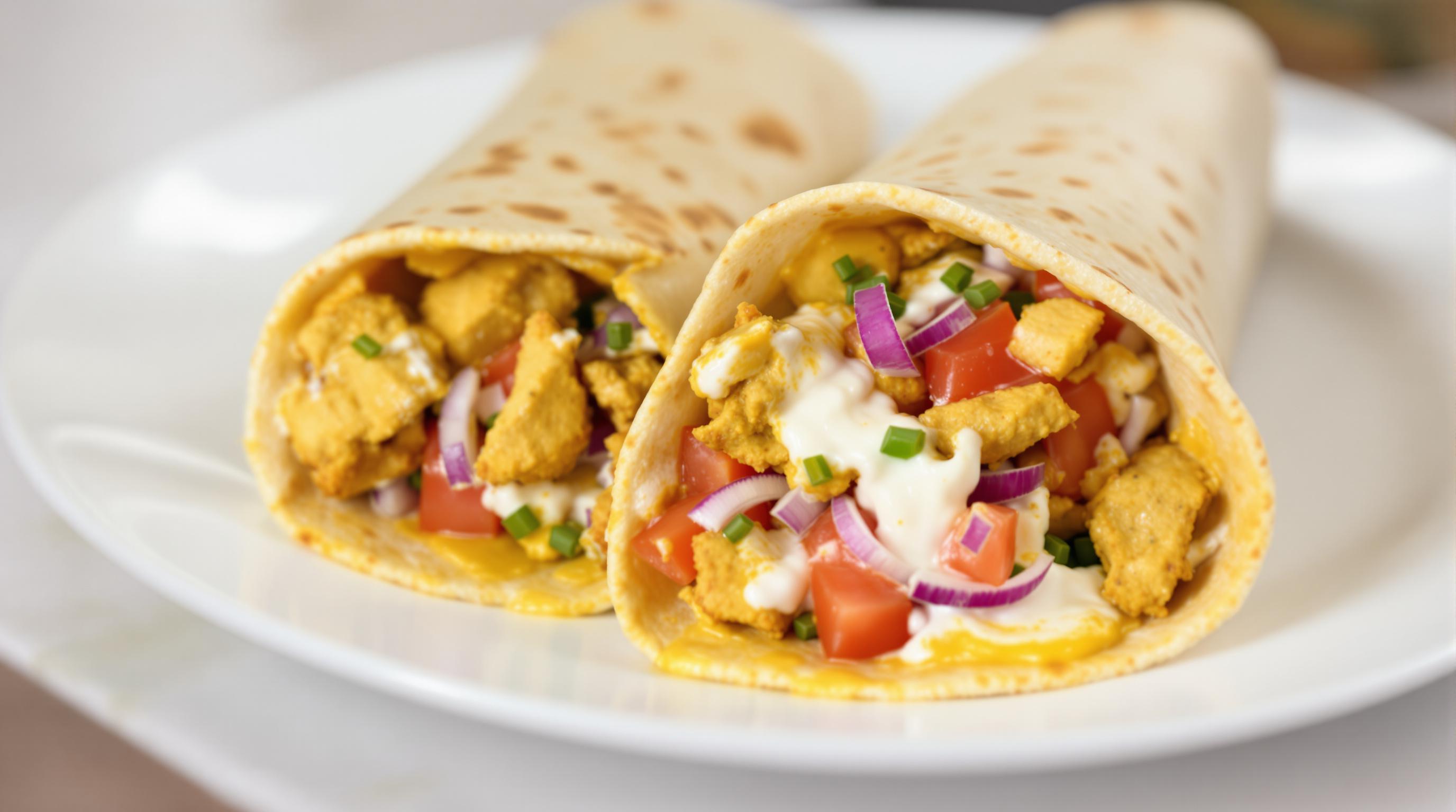 High Protein Curry Chicken Wrap