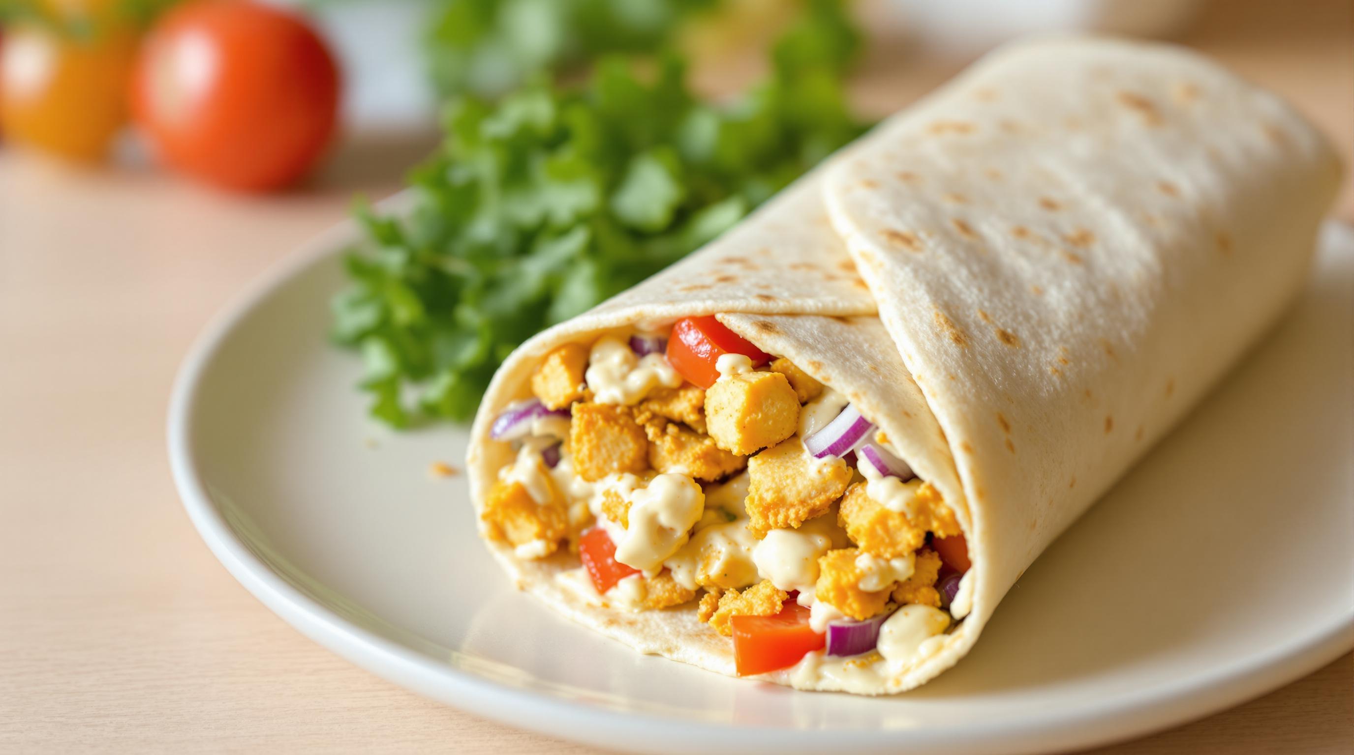 High Protein Curry Chicken Wrap