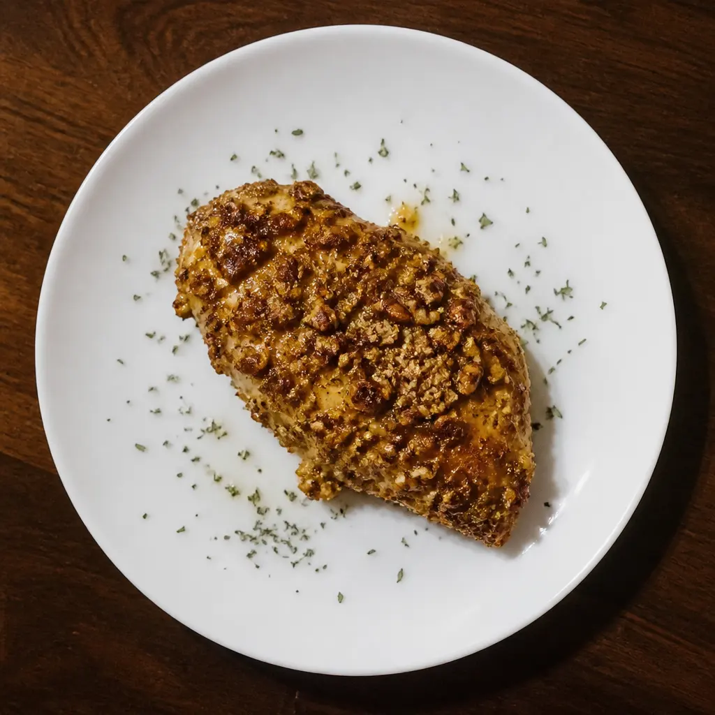 Honey Mustard Crusted Chicken Breast with Pecans