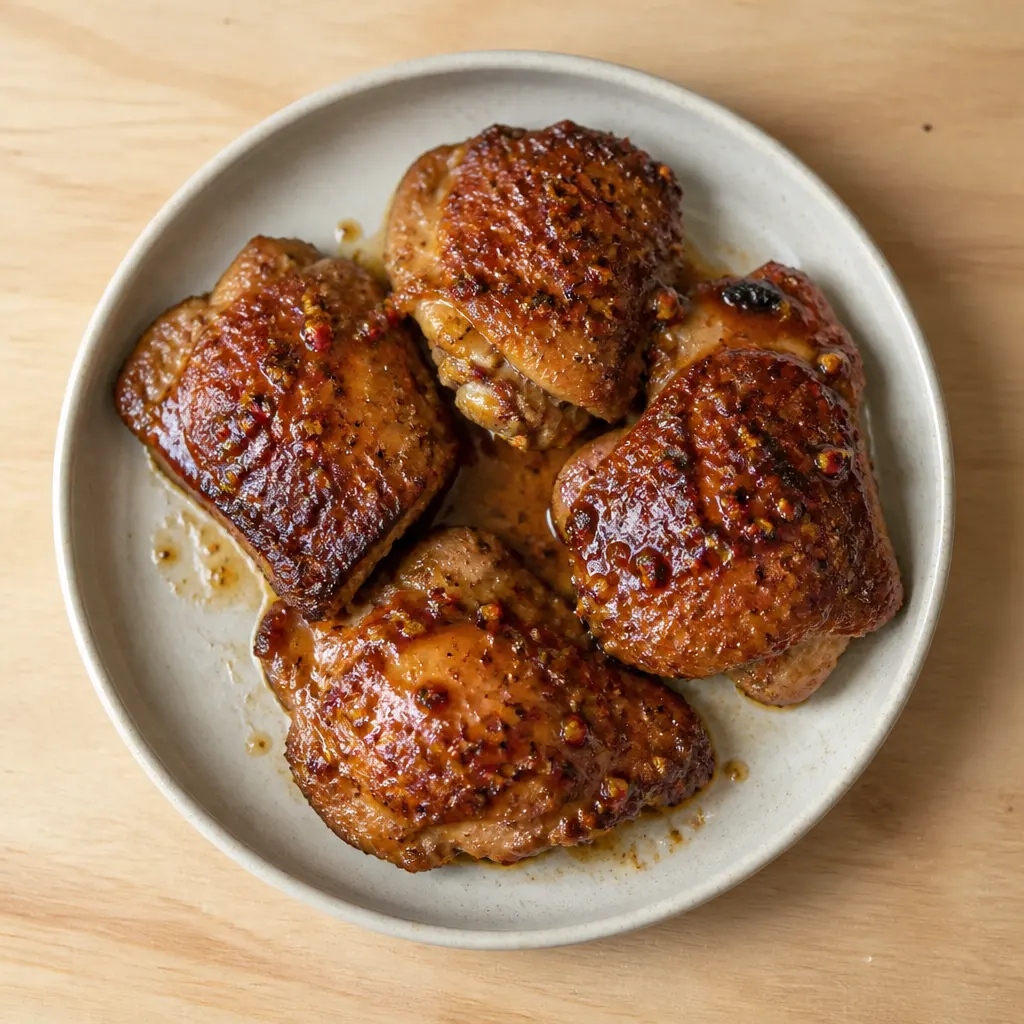 Hot Pepper Honey Glazed Chicken Thighs