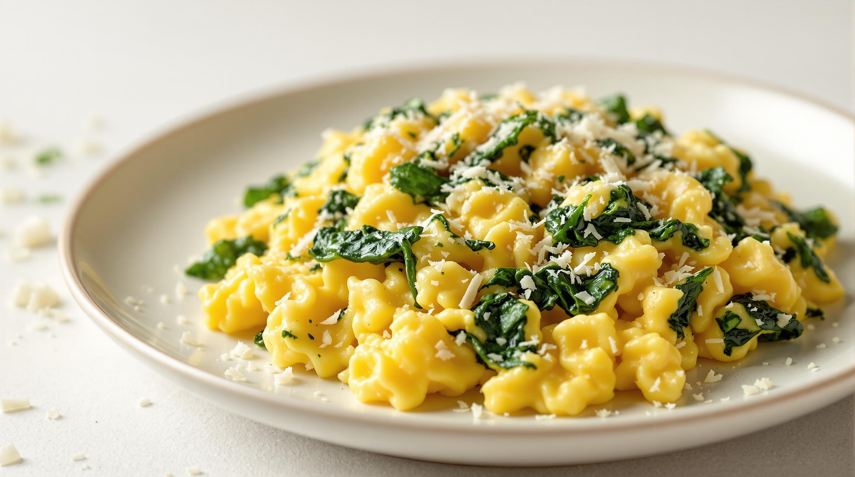 Italian Scrambled Eggs with Spinach and Parmesan