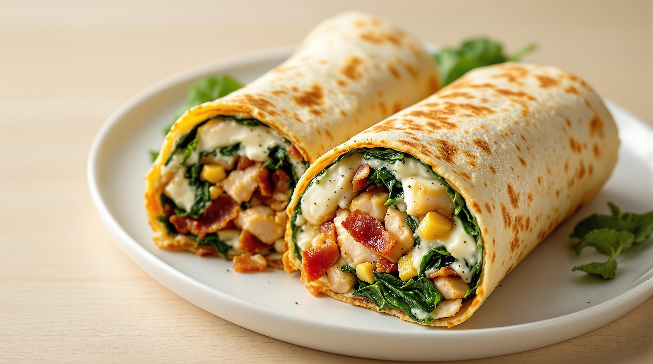 Juicy Garlic Chicken and Spinach Wrap