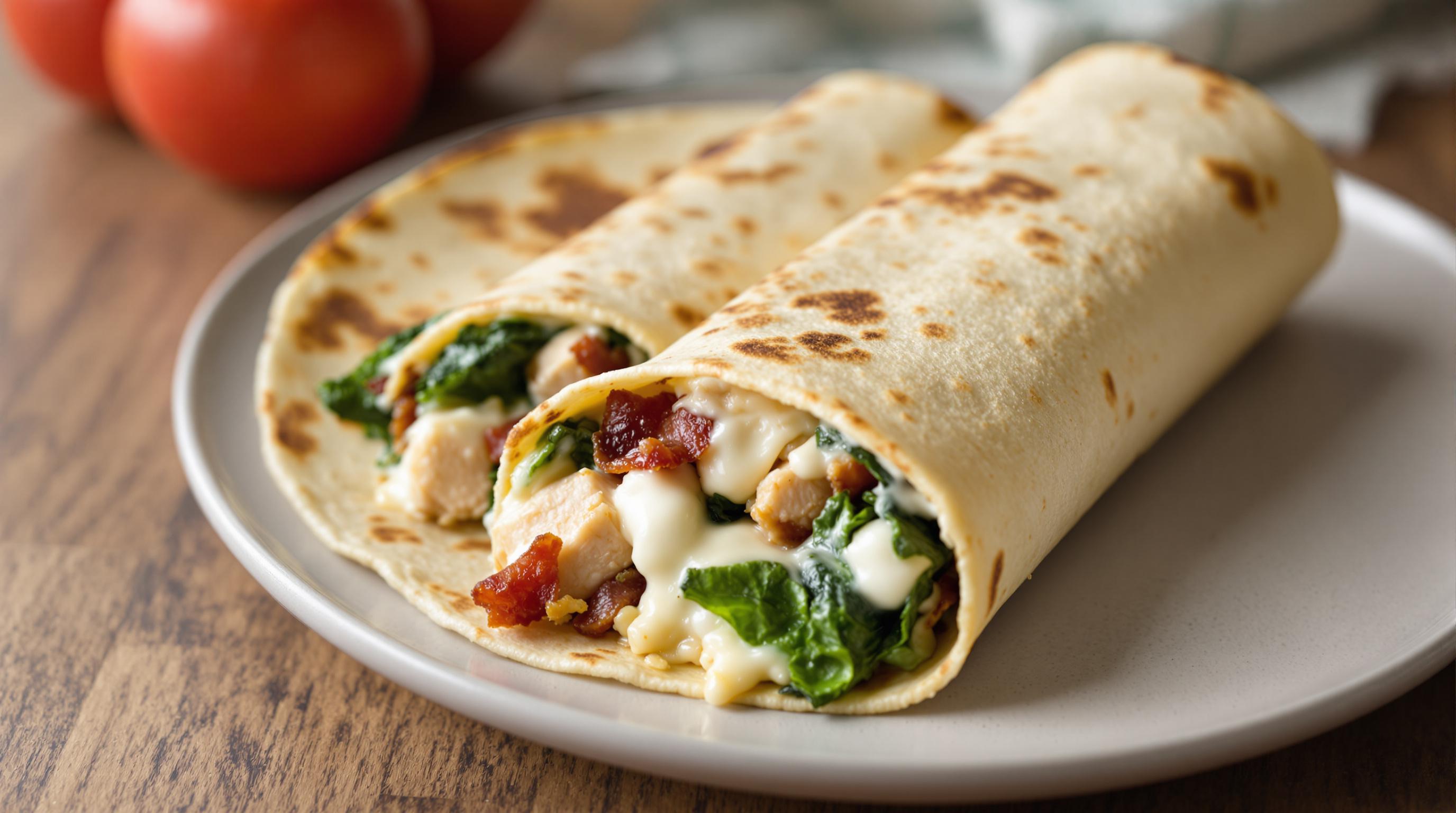 Juicy Garlic Chicken and Spinach Wrap