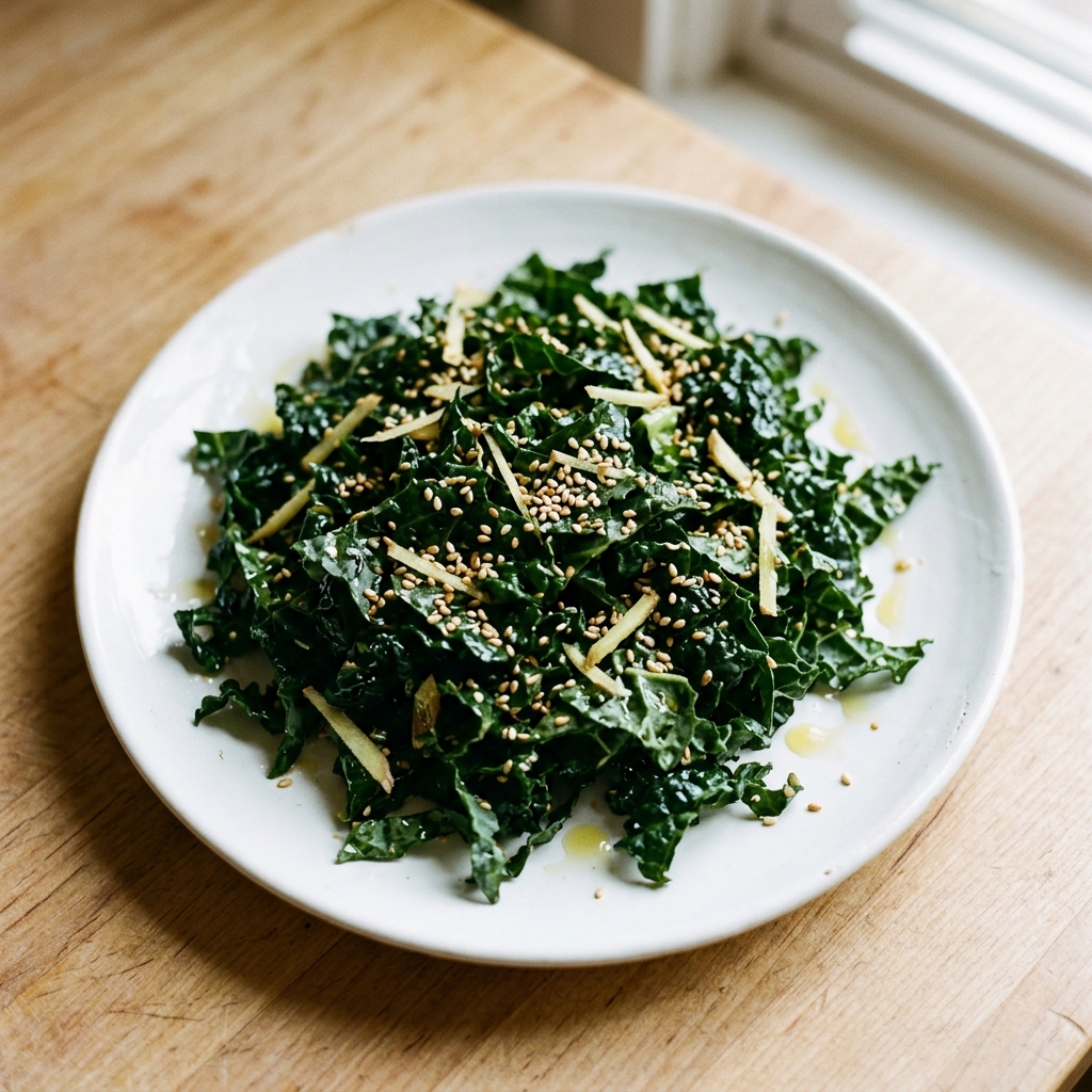 Kale, Lemon, Honey and Sesame Seed Salad