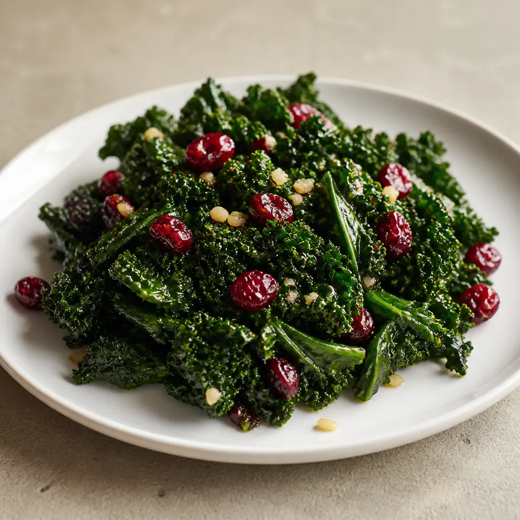 Kale with Garlic and Cranberries