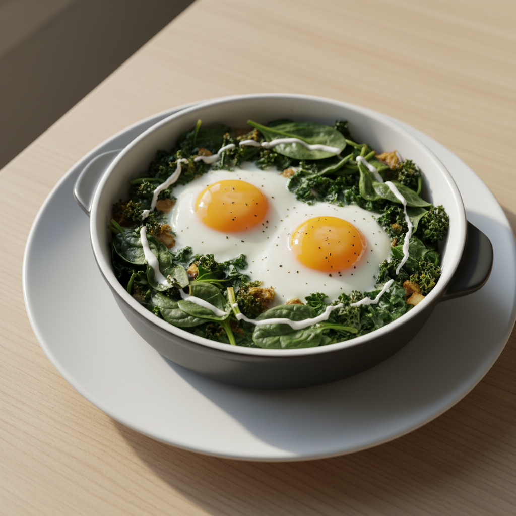 Keto Baked Eggs and Greens