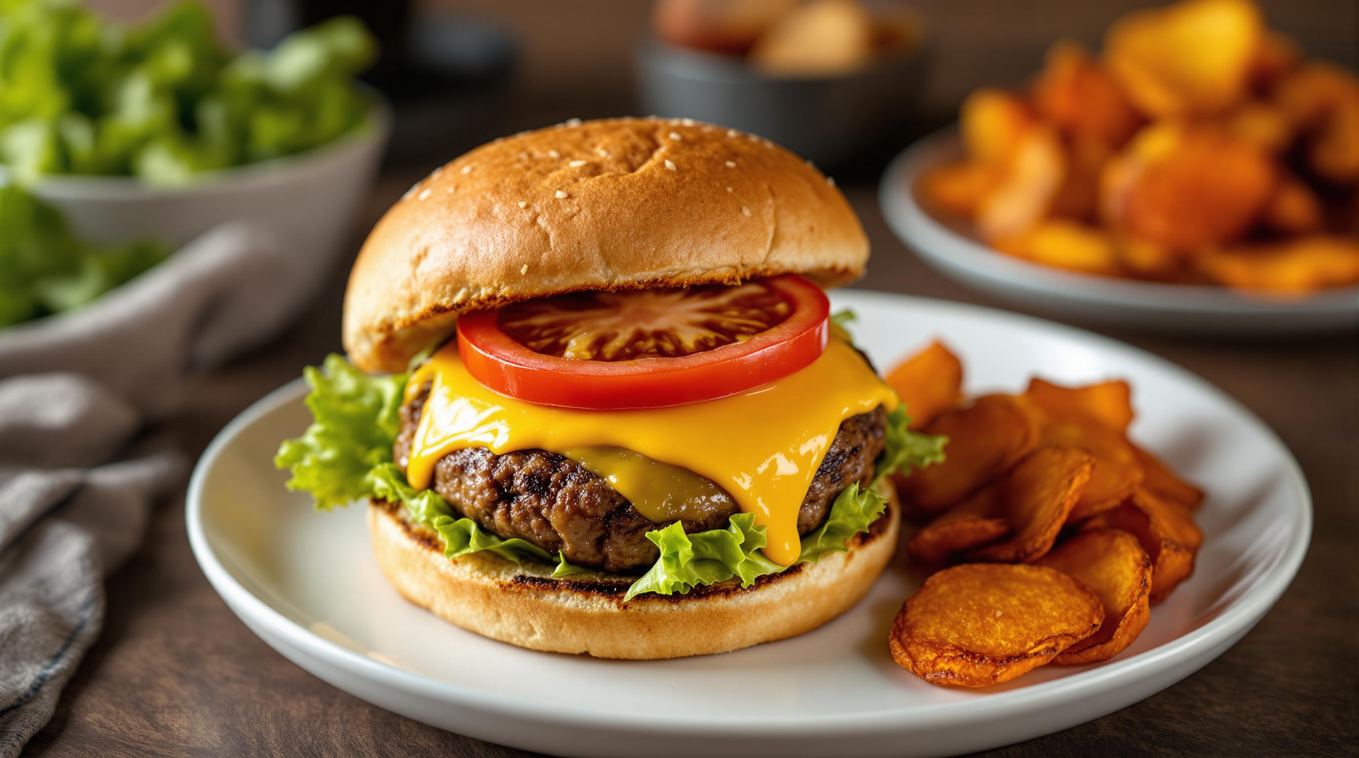 Lamb Smash Burger with Sweet Potato Chips