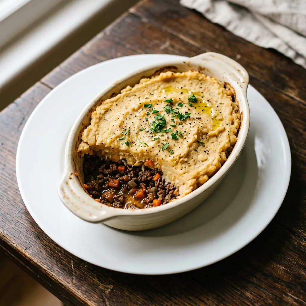 Low-Calorie Cottage Pie with Chickpea Mash