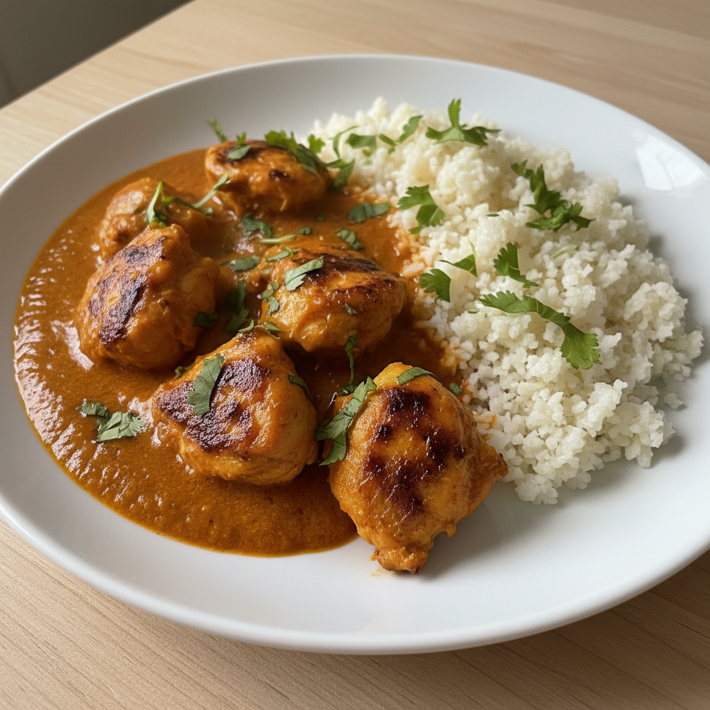 Low-Carb Chicken Tikka Masala with Cauliflower Rice