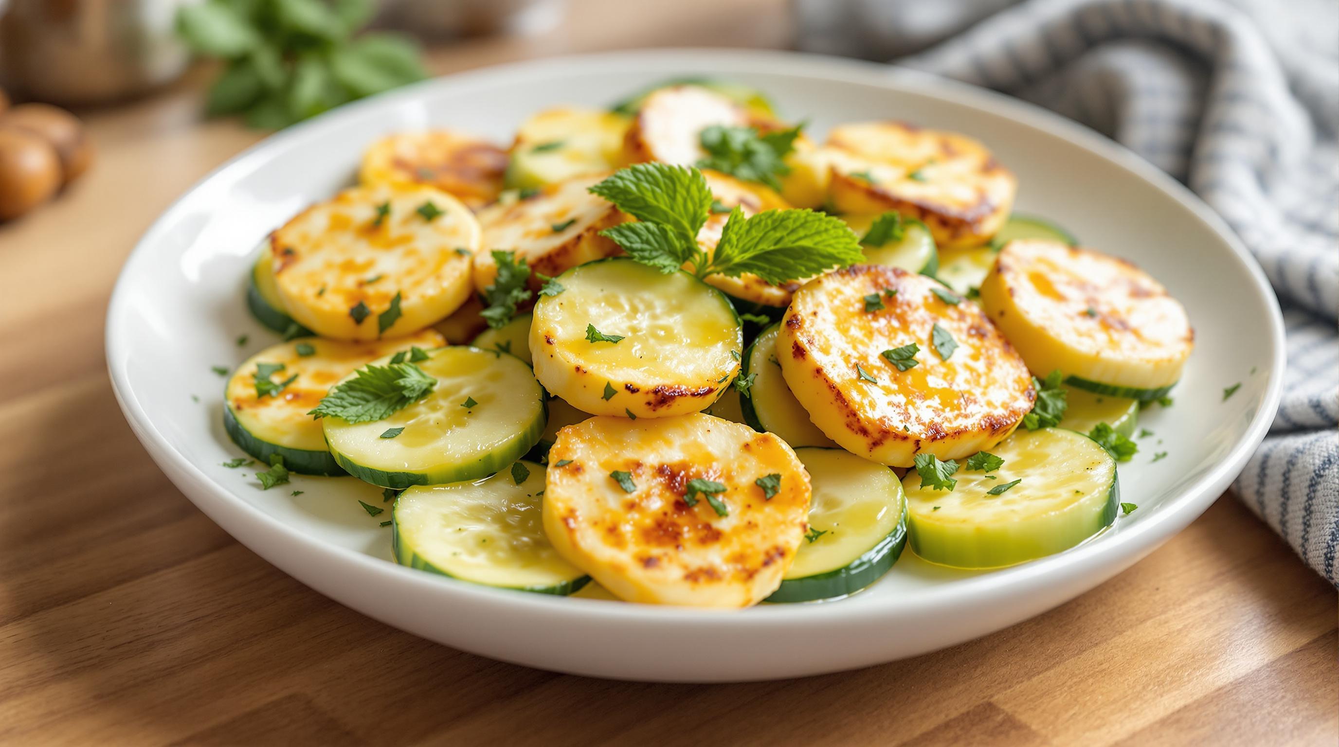 Mediterranean Halloumi Cucumber Salad