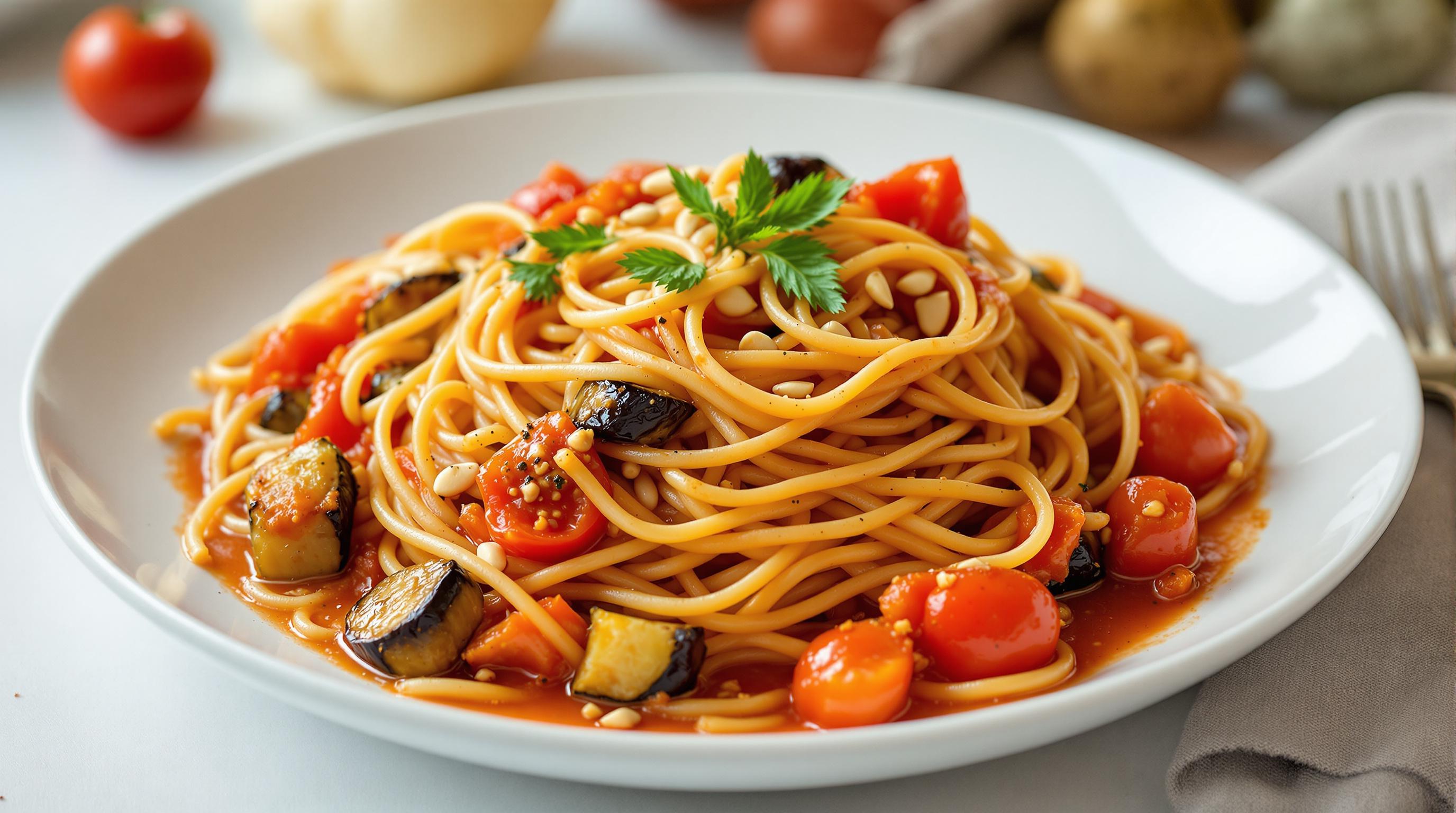 Mediterranean Veggie Spaghetti