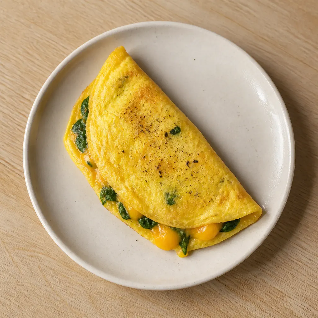 Omelette with Cheese and Spinach