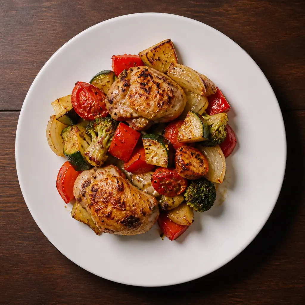 One Pan Roasted Chicken & Veggies