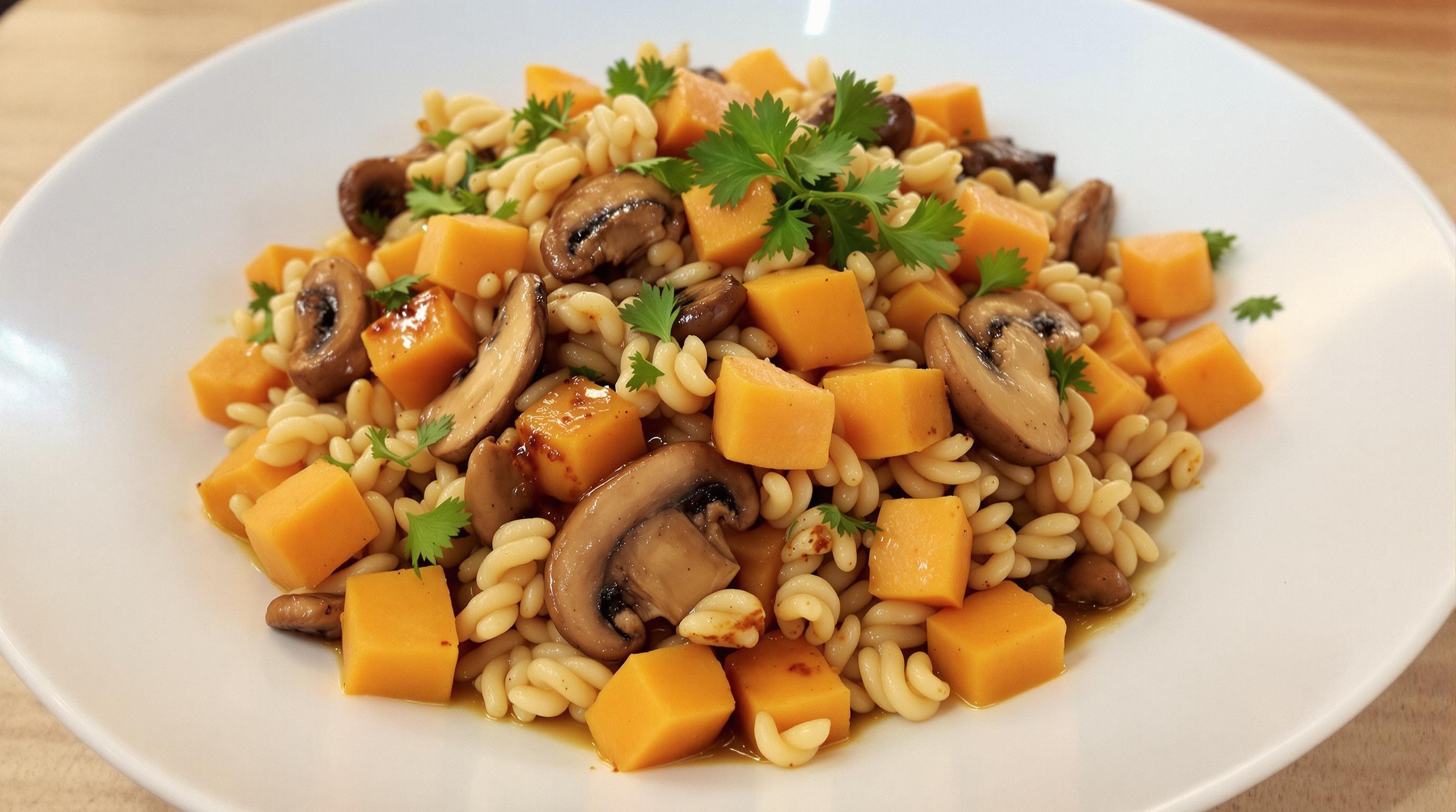 Orzo Salad with Roasted Butternut Squash and Mushrooms