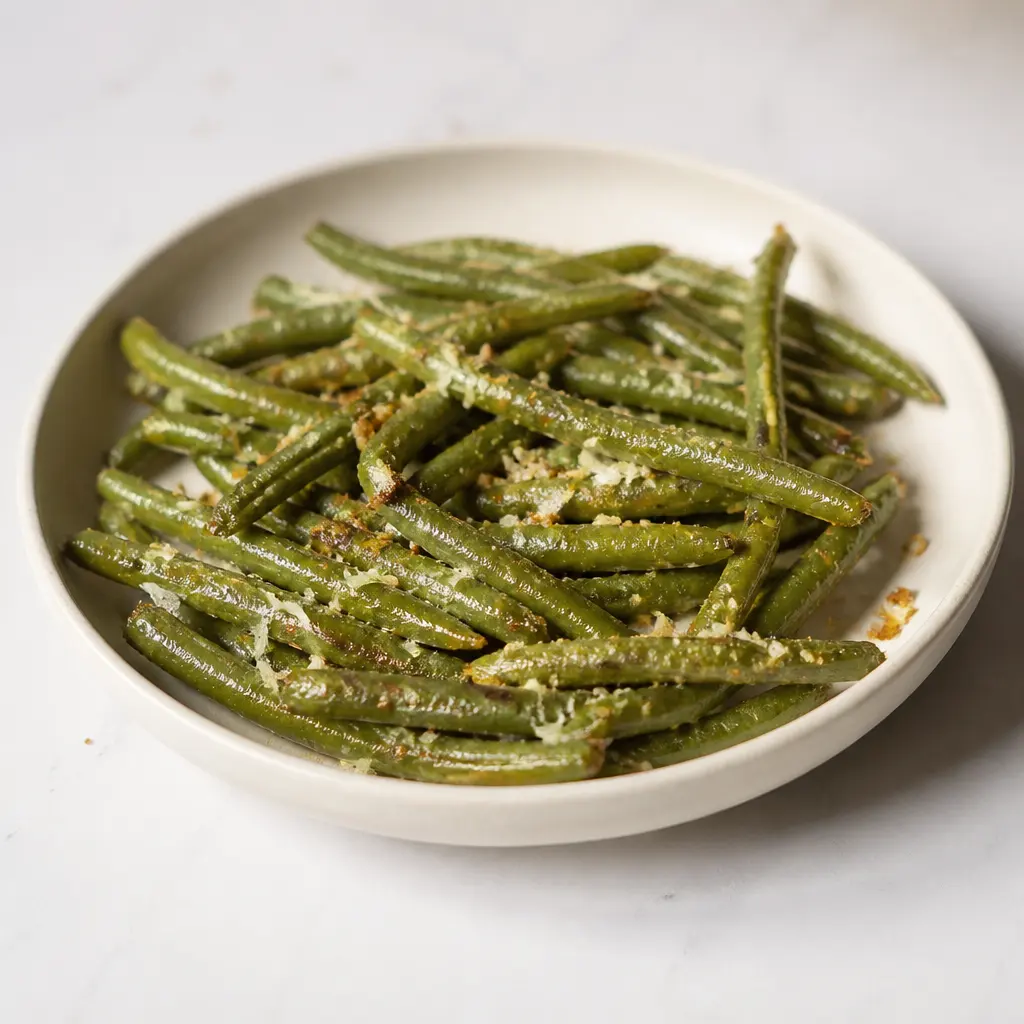 Oven Fried Garlic Parmesan Green Beans