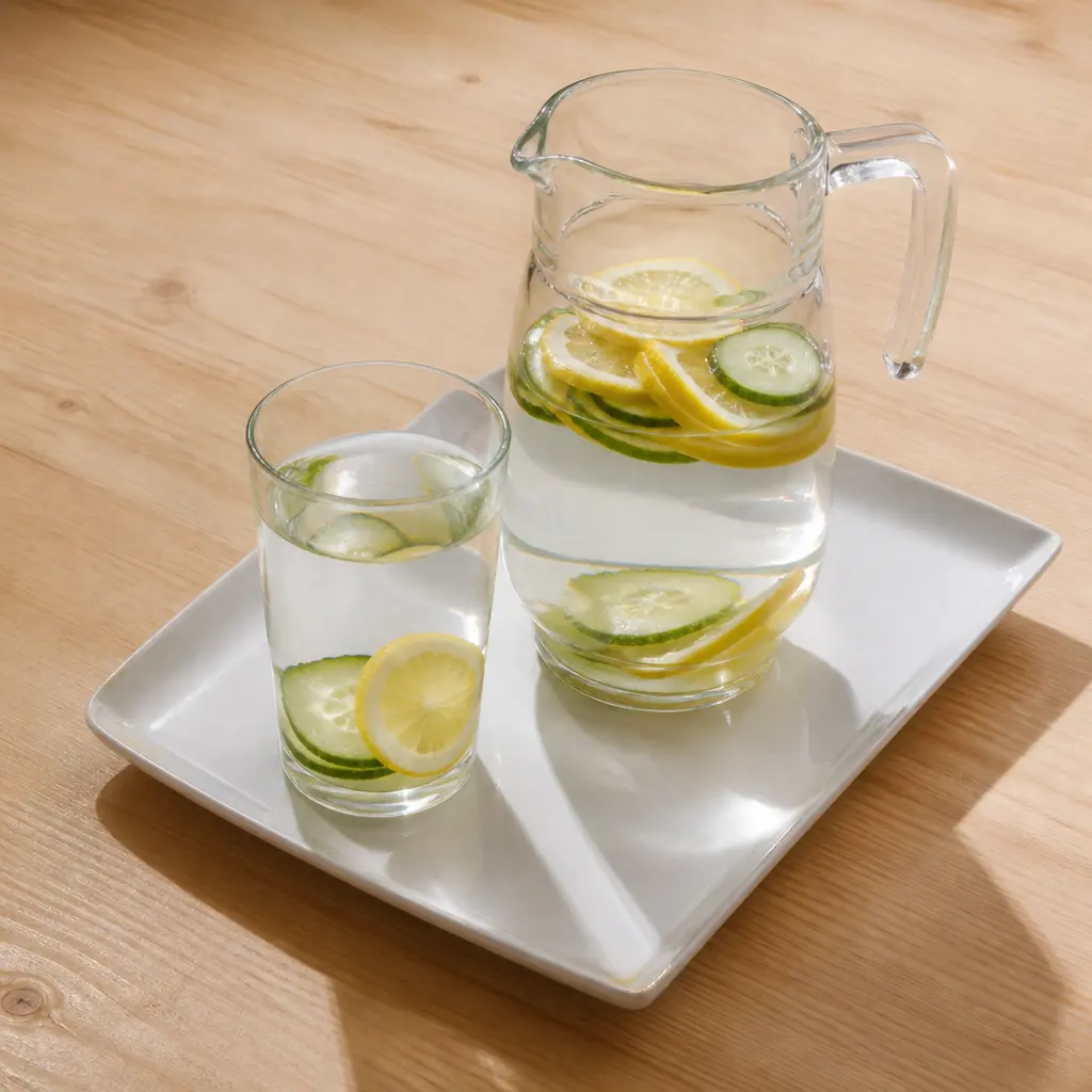 Overnight Cucumber and Lemon Infused Water