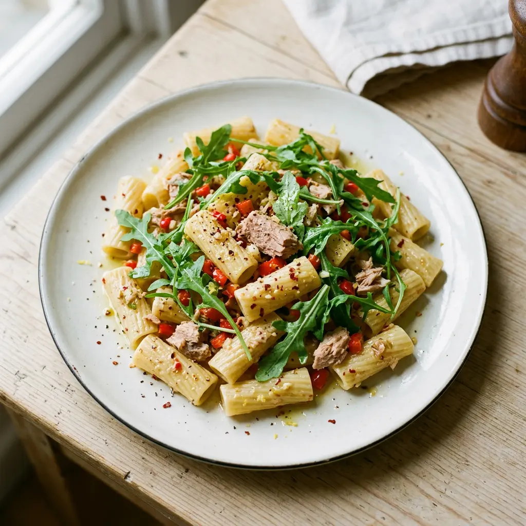 Pasta with tuna and rocket