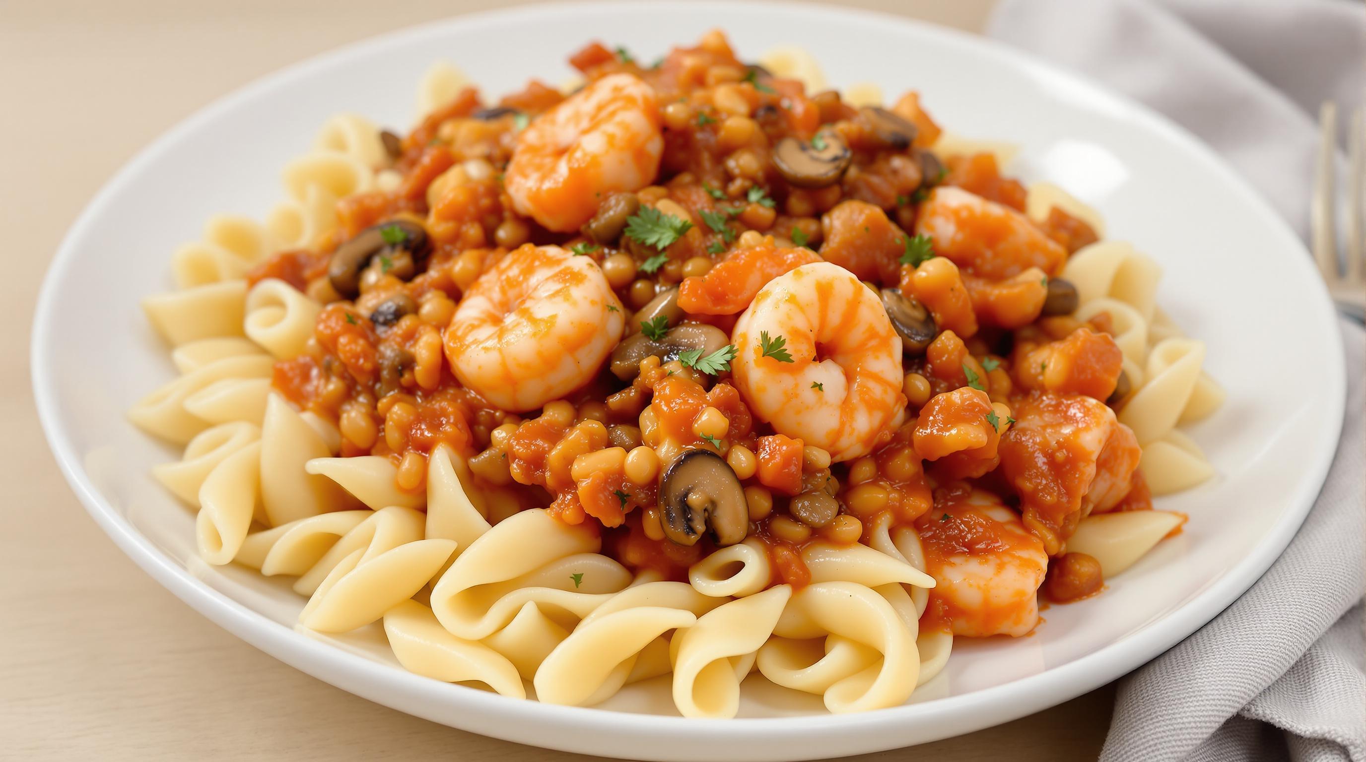 Prawn and Beef Mince Ragù with Mushrooms