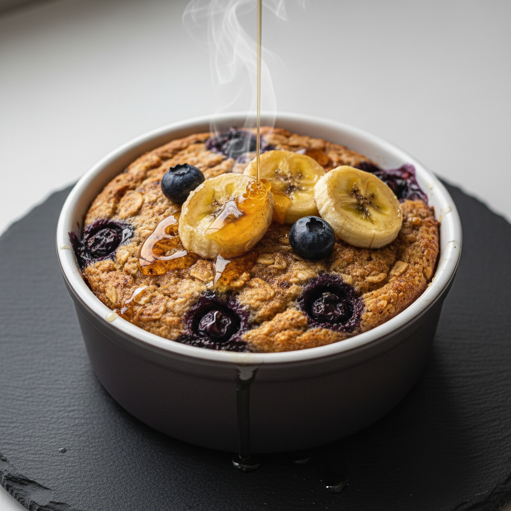 Protein Banana & Blueberry Baked Oats